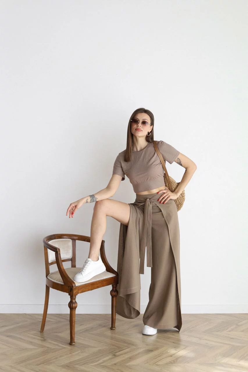 ARIANE – WOMEN'S WIDE-LEG LINEN TROUSERS
