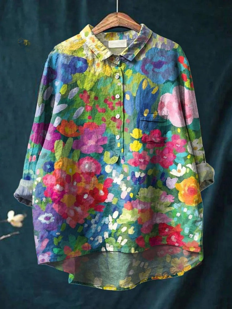 Seraphina™ | Blusa de Lino Atemporal con Estampado