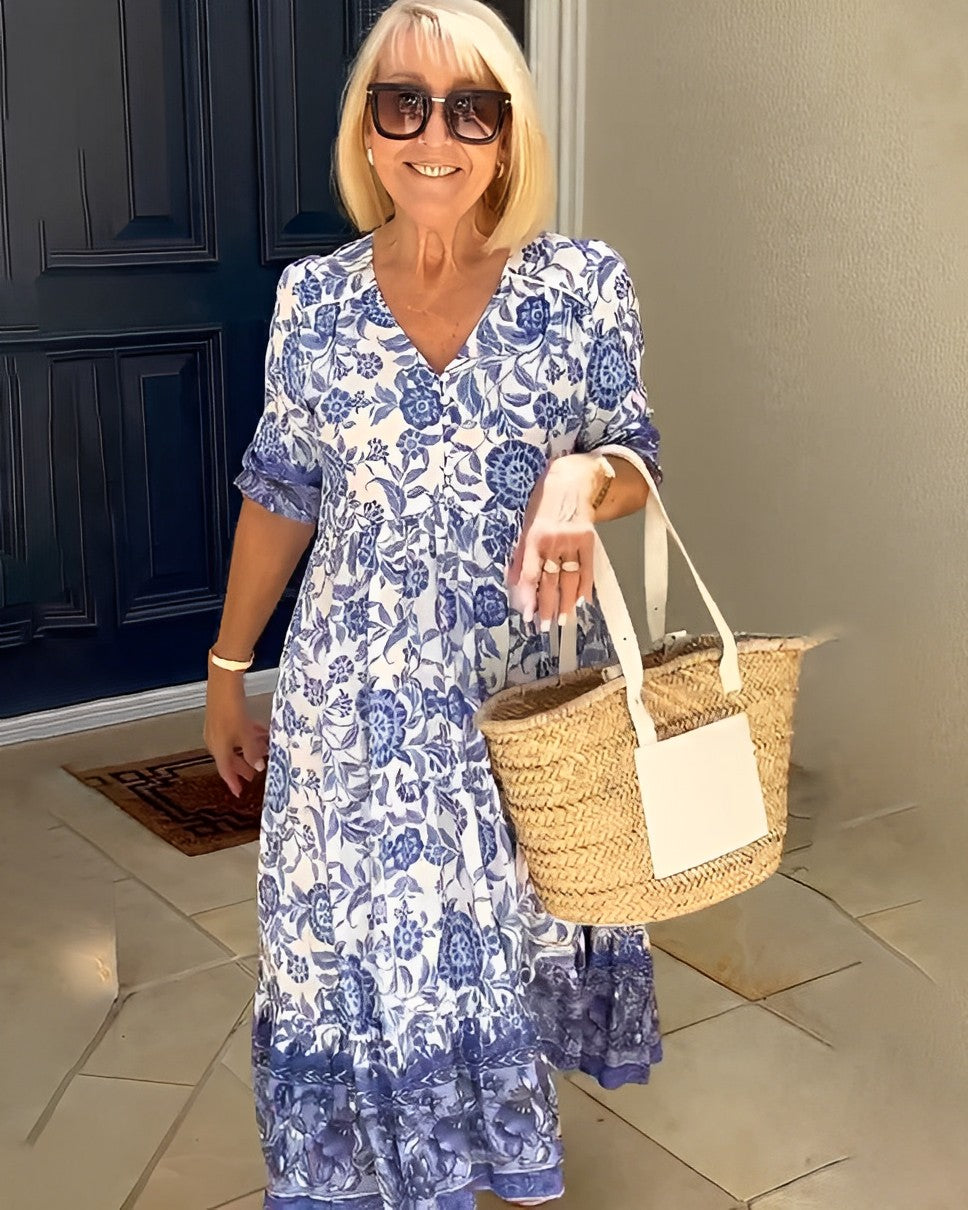 Emma | Vestido floral con cuello en V elegante