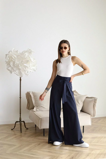 ARIANE – WOMEN'S WIDE-LEG LINEN TROUSERS