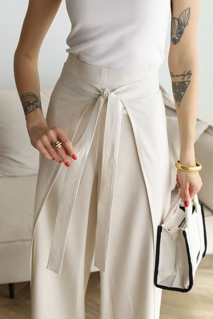 ARIANE – WOMEN'S WIDE-LEG LINEN TROUSERS
