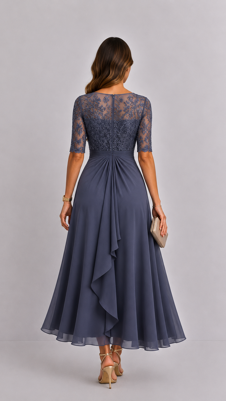 RHONDA | Elegante abito in pizzo viola