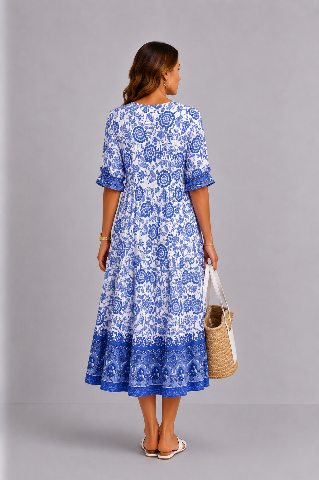 Keisha | Elegantes Blumenkleid mit V-Ausschnitt