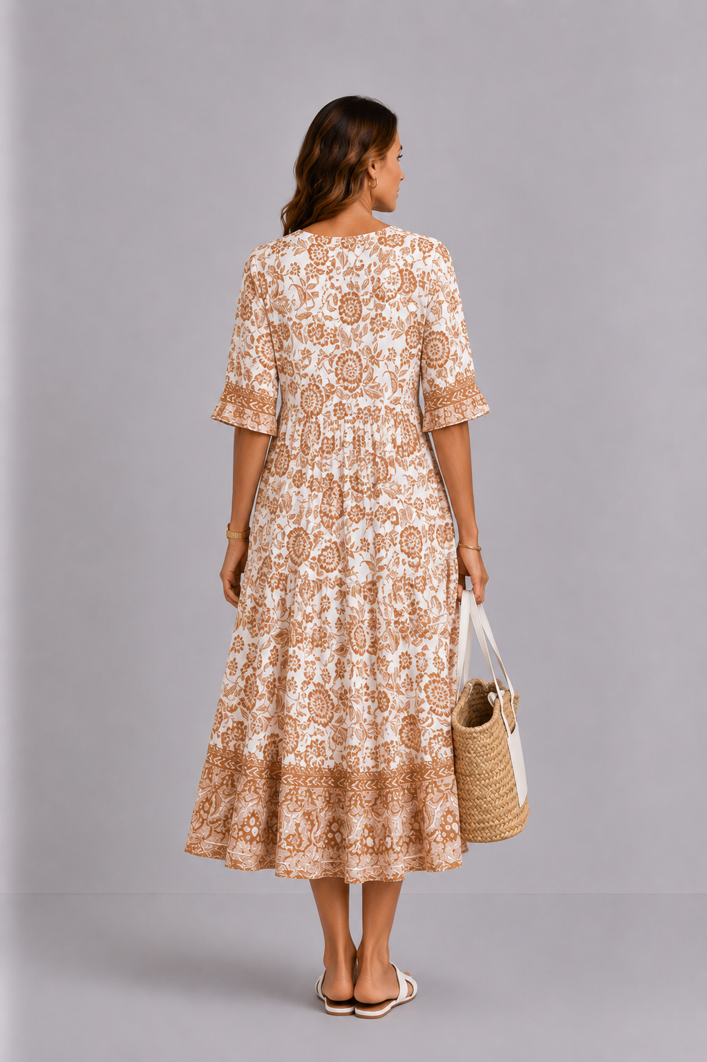 Keisha | Elegantes Blumenkleid mit V-Ausschnitt