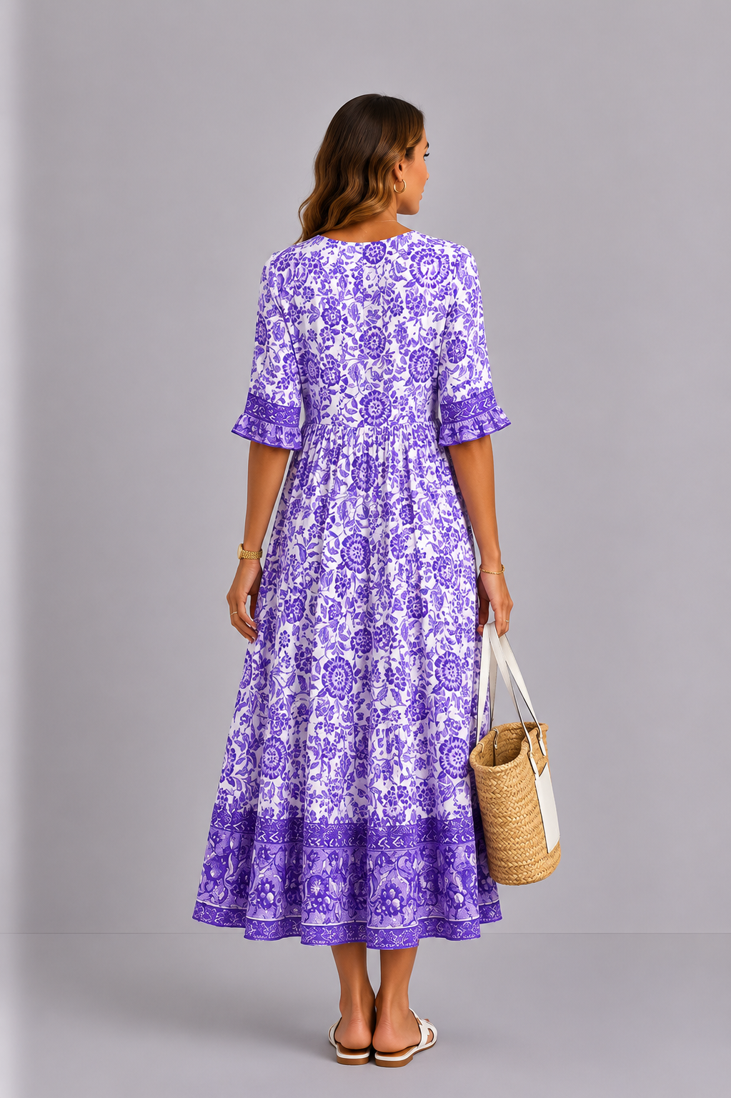 Keisha | Elegantes Blumenkleid mit V-Ausschnitt