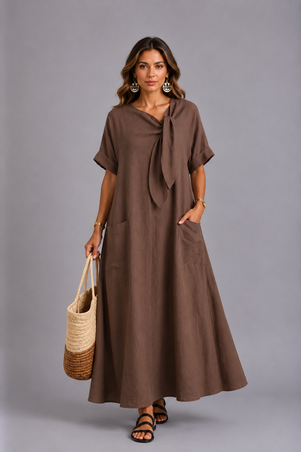 Fleur™ Abito Elegante con Tasche