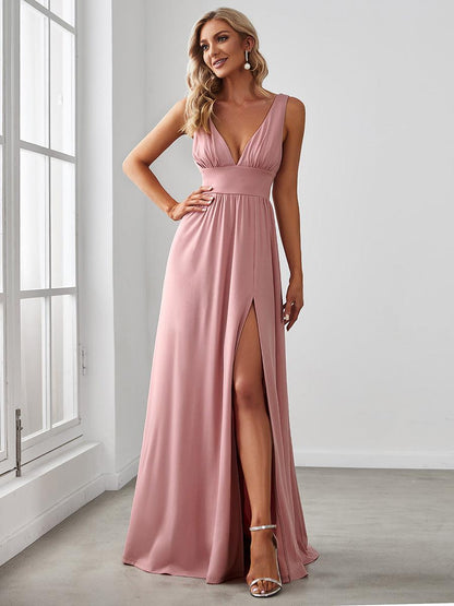 ever SORAYA|Robe de soirée taille empire à col V