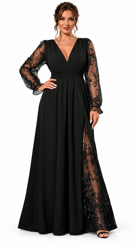Abito Celeste – Eleganza Romantica in Pizzo