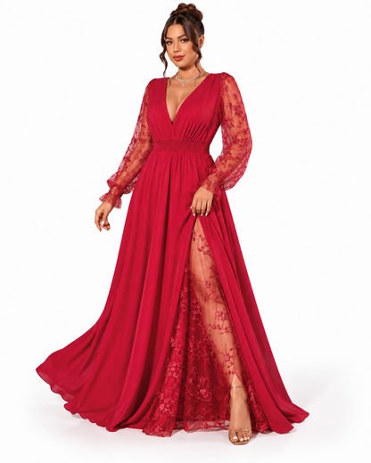 Abito Celeste – Eleganza Romantica in Pizzo