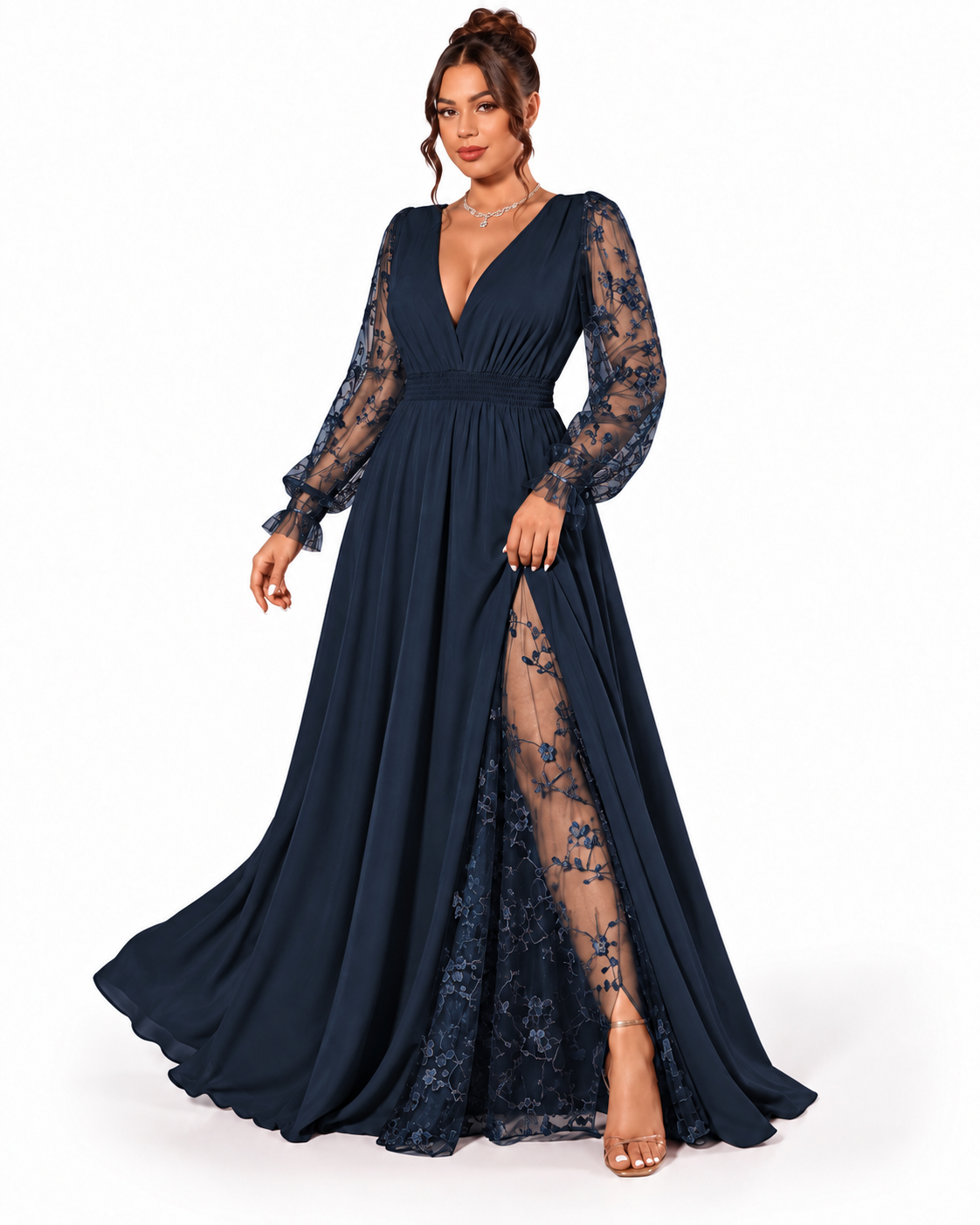 Abito Celeste – Eleganza Romantica in Pizzo