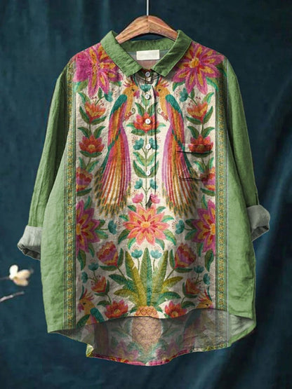 Seraphina™ | Blusa de Lino Atemporal con Estampado