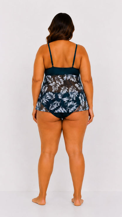 Soleskin | Tankini Elegante con Faldita y Control Abdominal
