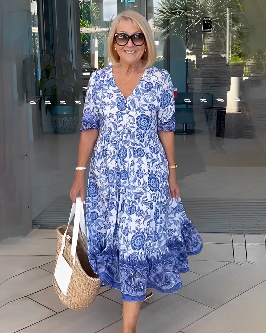 Emma | Vestido floral con cuello en V elegante